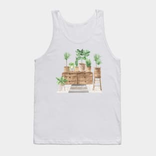 Boho Green Houseplants Tank Top